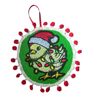 Embroidered chick ornament