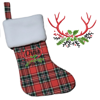 Custom name/monogram antler frame stocking