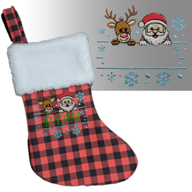 Custom name kids frame stocking