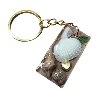 Beach sand shells mini keychain