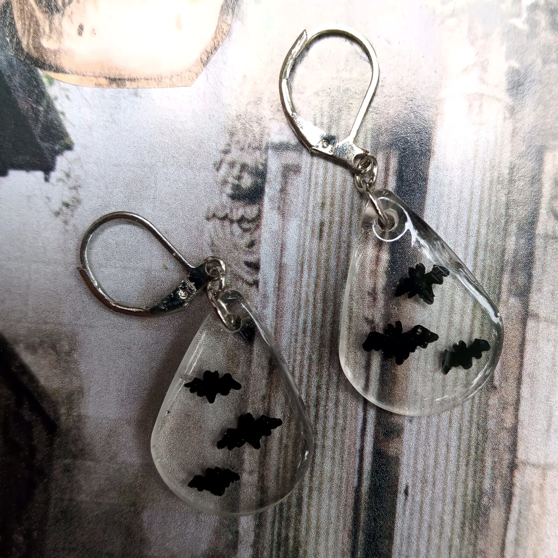 Teardrop bat Earrings - Image 4