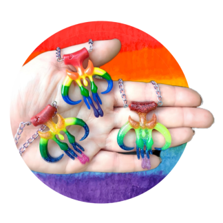 Rainbow Mandalorian Necklace