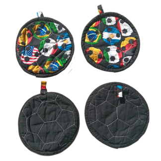 Soccer ball football pot holders set of 2