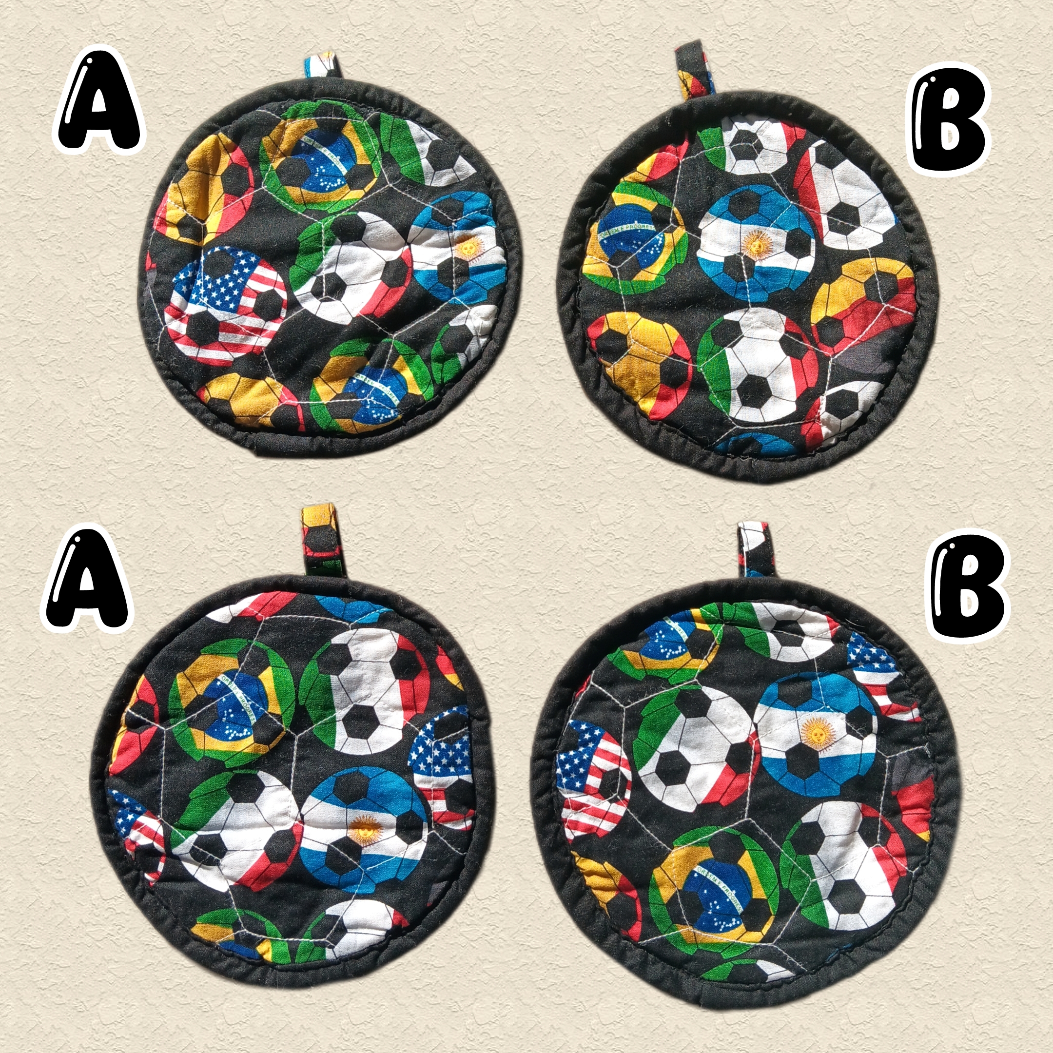 Soccer ball football pot holders set of 2 - Image 5